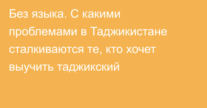 Без языка. С какими проблемами в Таджикистане сталкиваются те, кто хочет выучить таджикский