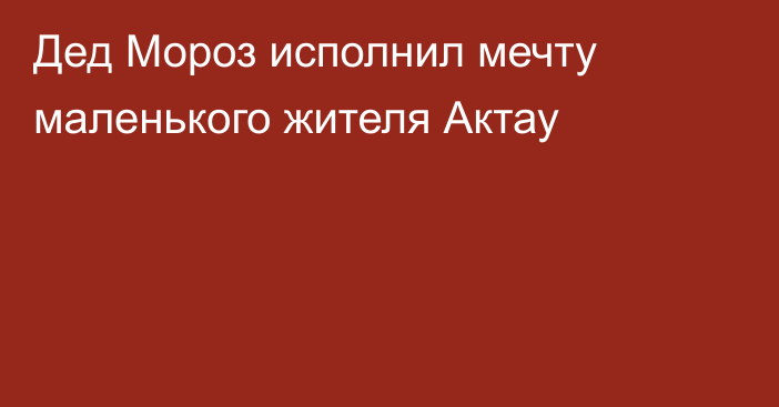 Дед Мороз исполнил мечту маленького жителя Актау