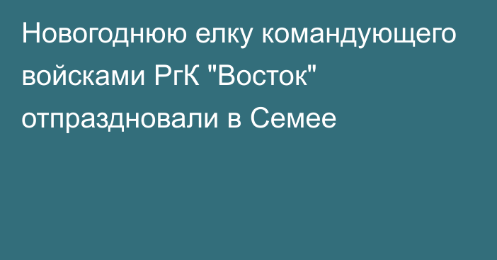 Новогоднюю елку командующего войсками РгК 