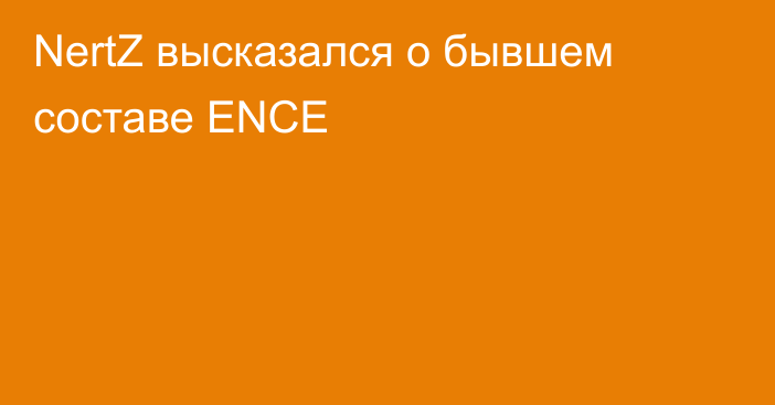 NertZ высказался о бывшем составе ENCE