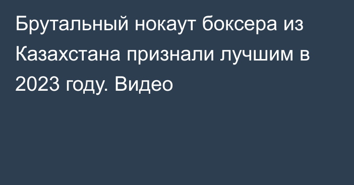 Брутальный нокаут боксера из Казахстана признали лучшим в 2023 году. Видео