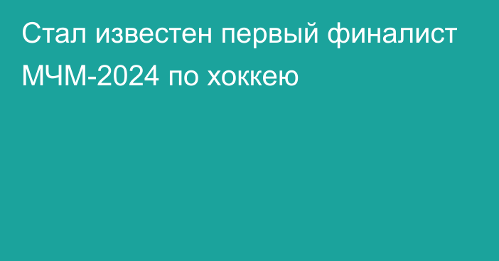 Стал известен первый финалист МЧМ-2024 по хоккею