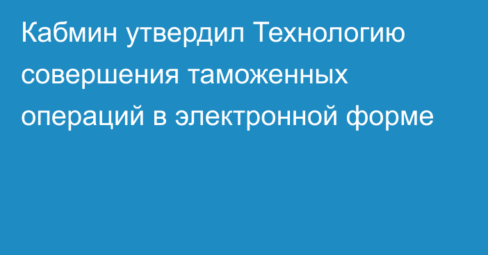 Кабмин утвердил Технологию совершения таможенных операций в электронной форме