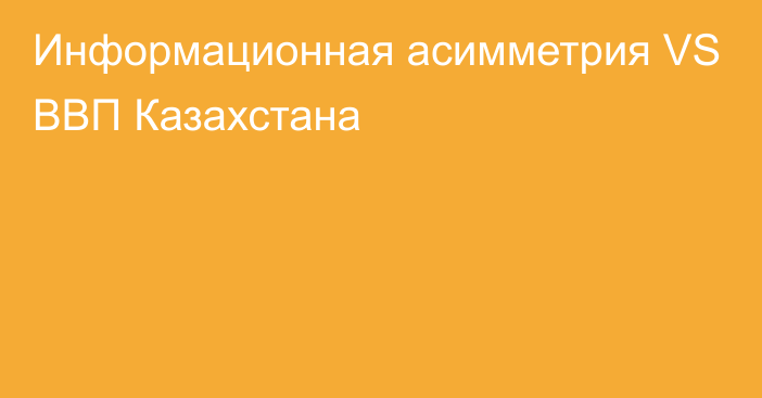 Информационная асимметрия VS ВВП Казахстана