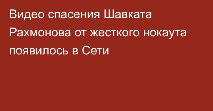 Видео спасения Шавката Рахмонова от жесткого нокаута появилось в Сети