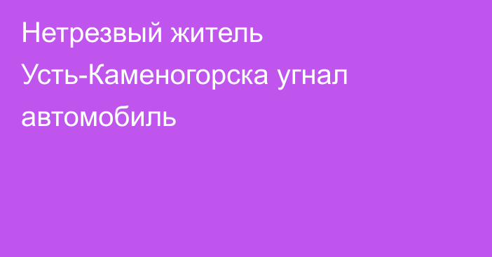 Нетрезвый житель Усть-Каменогорска угнал автомобиль