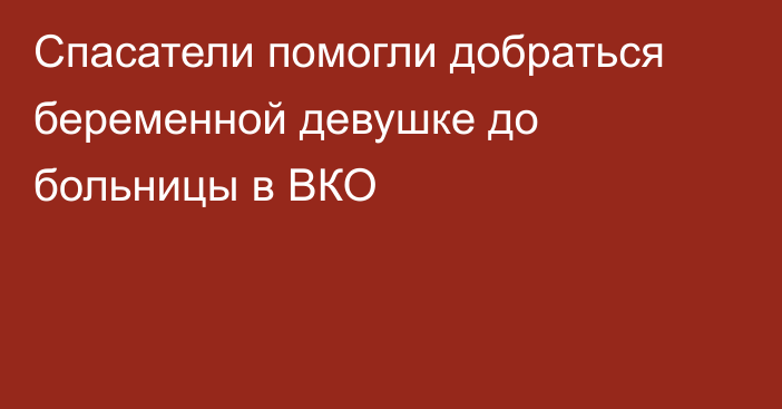 Спасатели помогли добраться беременной девушке до больницы в ВКО