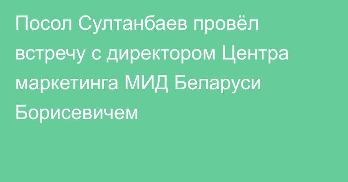 Посол Султанбаев провёл встречу с директором Центра маркетинга МИД Беларуси Борисевичем