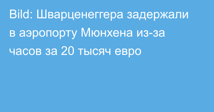 Bild: Шварценеггера задержали в аэропорту Мюнхена из-за часов за 20 тысяч евро