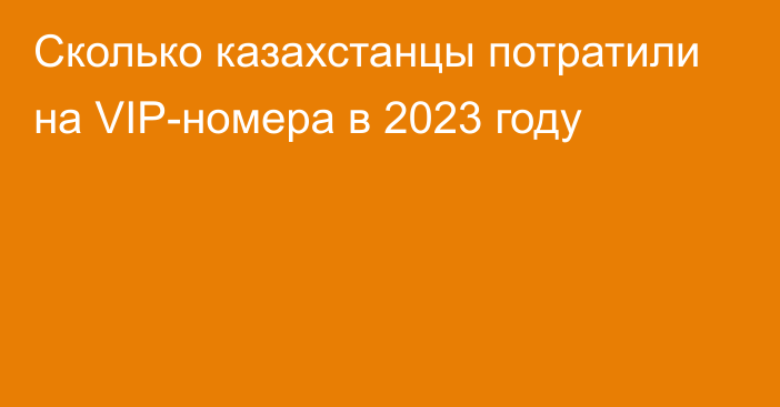 Сколько казахстанцы потратили на VIP-номера в 2023 году