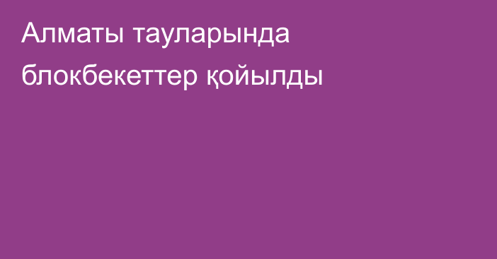 Алматы тауларында блокбекеттер қойылды