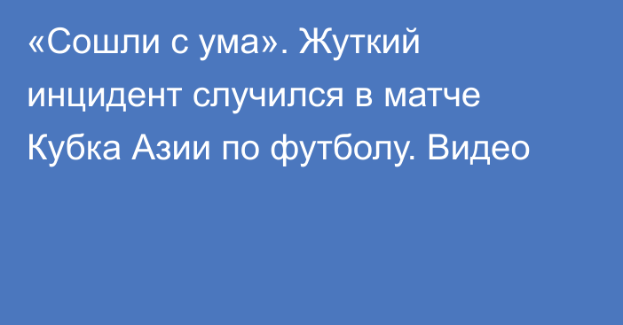 «Сошли с ума». Жуткий инцидент случился в матче Кубка Азии по футболу. Видео