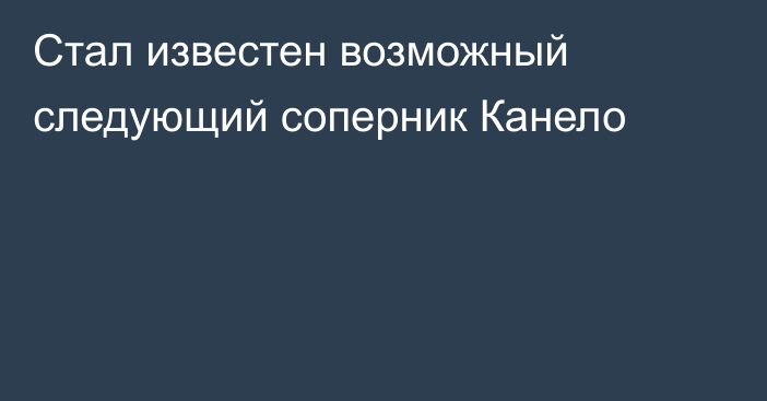 Стал известен возможный следующий соперник Канело