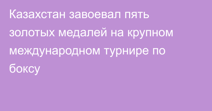 Казахстан завоевал пять золотых медалей на крупном международном турнире по боксу