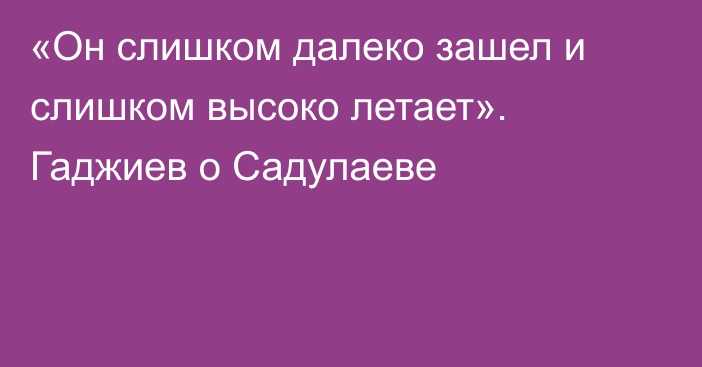 «Он слишком далеко зашел и слишком высоко летает». Гаджиев о Садулаеве