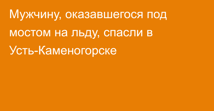 Мужчину, оказавшегося под мостом на льду, спасли в Усть-Каменогорске