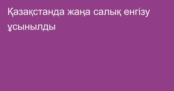 Қазақстанда жаңа салық енгізу ұсынылды