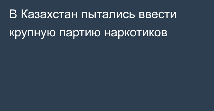 В Казахстан пытались ввести крупную партию наркотиков