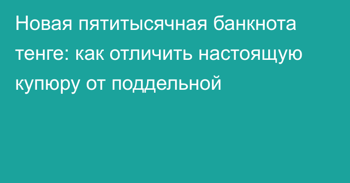 Новая пятитысячная банкнота тенге: как отличить настоящую купюру от поддельной