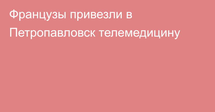 Французы привезли в Петропавловск телемедицину