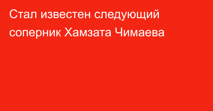 Стал известен следующий соперник Хамзата Чимаева