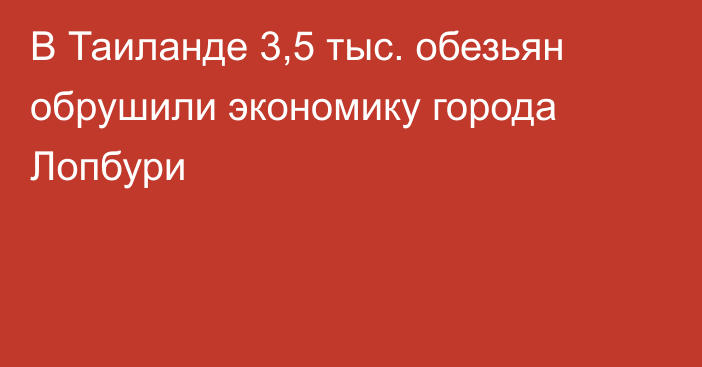 В Таиланде 3,5 тыс. обезьян обрушили экономику города Лопбури