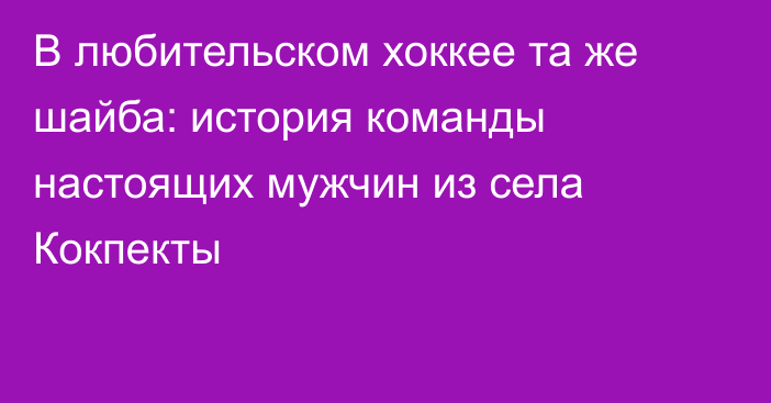 В любительском хоккее та же шайба: история команды настоящих мужчин из села Кокпекты