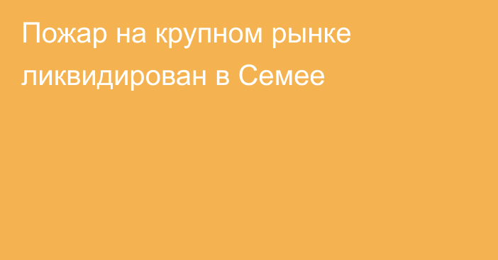 Пожар на крупном рынке ликвидирован в Семее