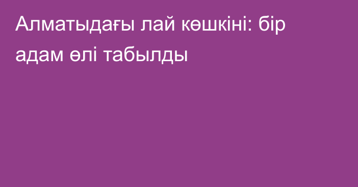 Алматыдағы лай көшкіні: бір адам өлі табылды