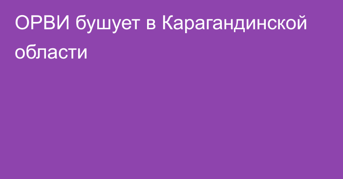 ОРВИ бушует в Карагандинской области