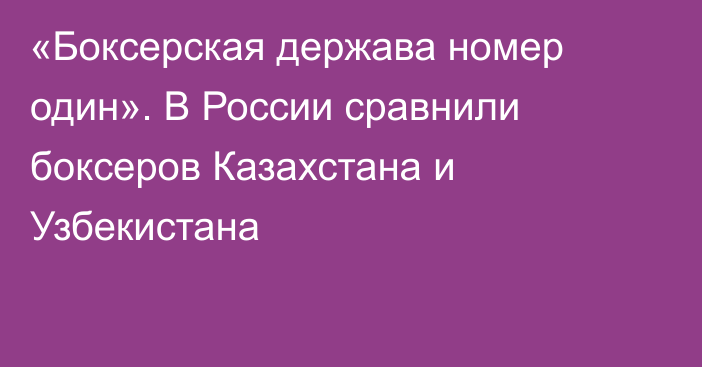 «Боксерская держава номер один». В России сравнили боксеров Казахстана и Узбекистана