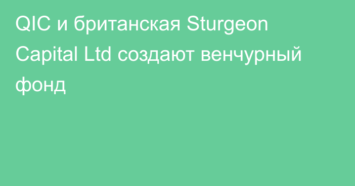 QIC и британская Sturgeon Capital Ltd создают венчурный фонд