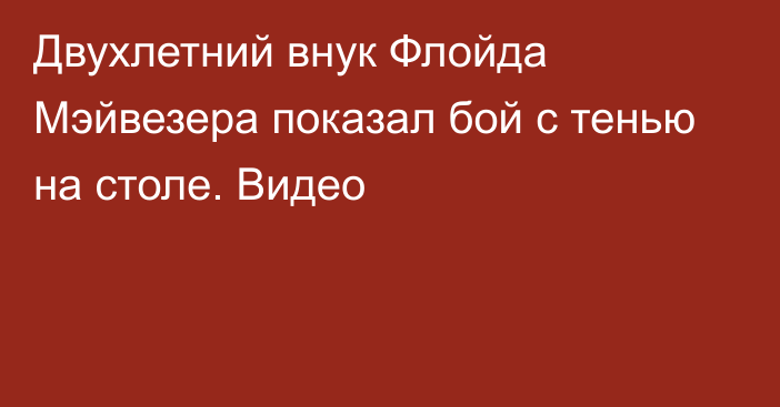 Двухлетний внук Флойда Мэйвезера показал бой с тенью на столе. Видео