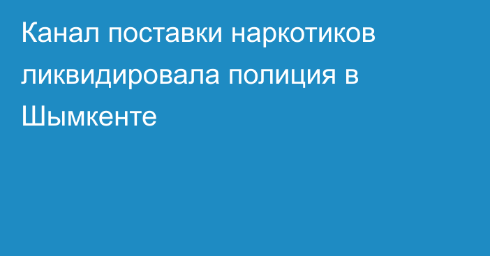 Канал поставки наркотиков ликвидировала полиция в Шымкенте