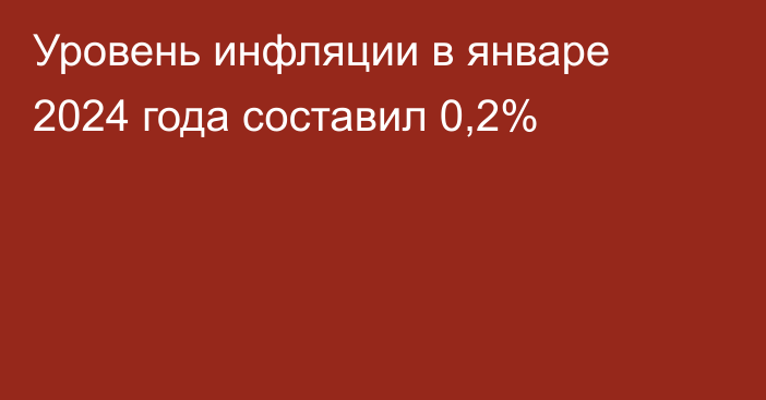 Уровень инфляции в январе 2024 года составил 0,2%