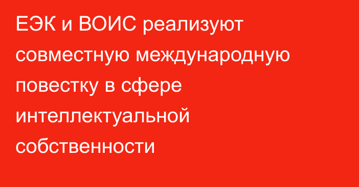 ЕЭК и ВОИС реализуют совместную международную повестку в сфере интеллектуальной собственности