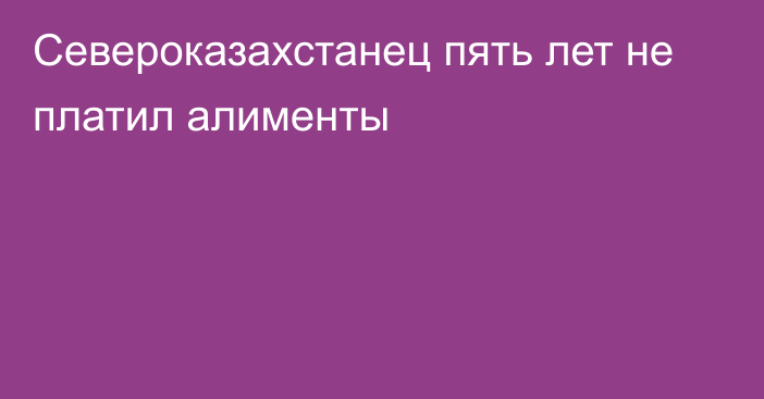 Североказахстанец пять лет не платил алименты