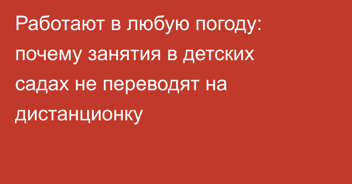 Работают в любую погоду: почему занятия в детских садах не переводят на дистанционку