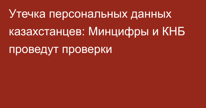 Утечка персональных данных казахстанцев: Минцифры и КНБ проведут проверки