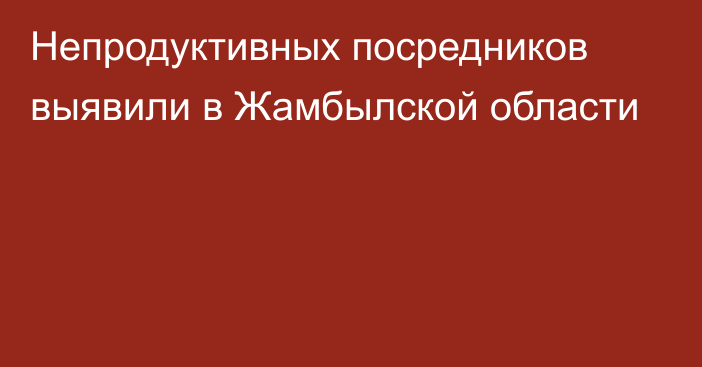 Непродуктивных посредников выявили в Жамбылской области