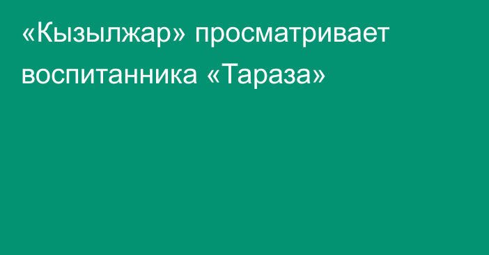 «Кызылжар» просматривает воспитанника «Тараза»