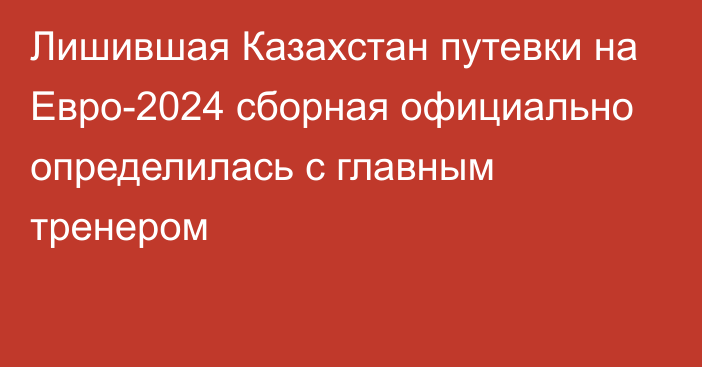 Лишившая Казахстан путевки на Евро-2024 сборная официально определилась с главным тренером