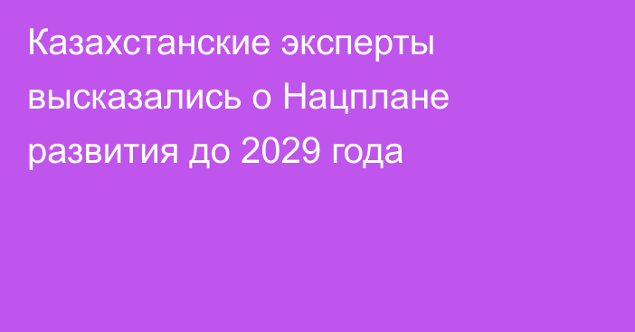 Казахстанские эксперты высказались о Нацплане развития до 2029 года