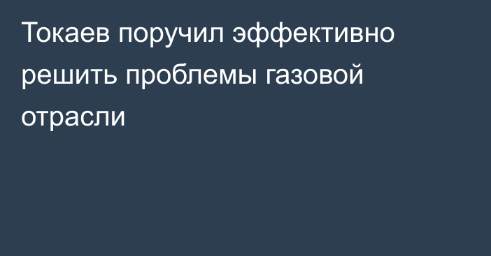 Токаев поручил эффективно решить проблемы газовой отрасли