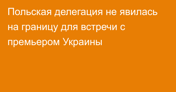 Польская делегация не явилась на границу для встречи с премьером Украины