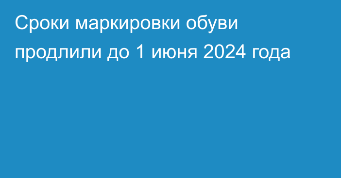 Сроки маркировки обуви продлили до 1 июня 2024 года