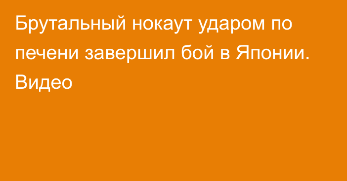 Брутальный нокаут ударом по печени завершил бой в Японии. Видео