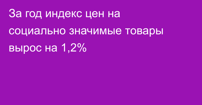 За год индекс цен на социально значимые товары вырос на 1,2%