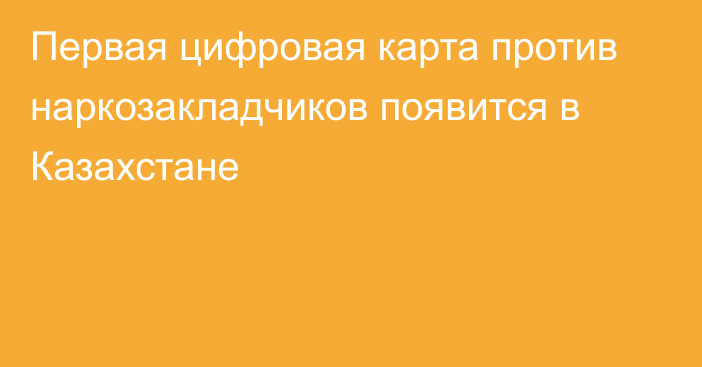 Первая цифровая карта против наркозакладчиков появится в Казахстане