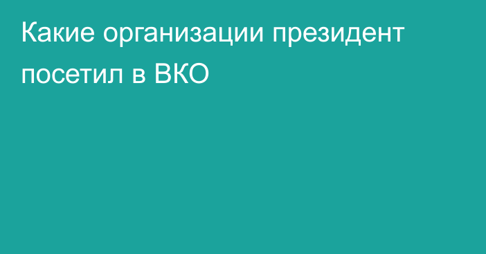 Какие организации президент посетил в ВКО